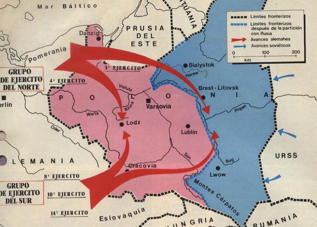 Mapa de la invasión alemana de Polonia