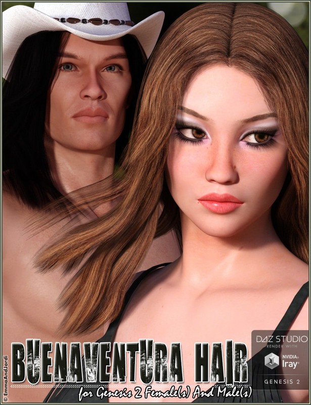00 main buenaventura hair for genesis 2 females