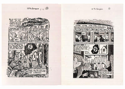 Dos imágenes que muestran el trabajo definitivo de Spiegelman y el boceto de la misma página