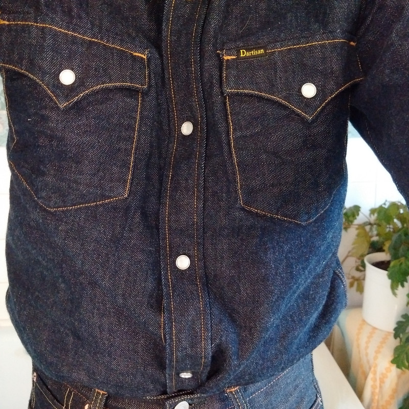 Studio D'Artisan Natural Indigo Denim Western Shirt - Okayama Denim